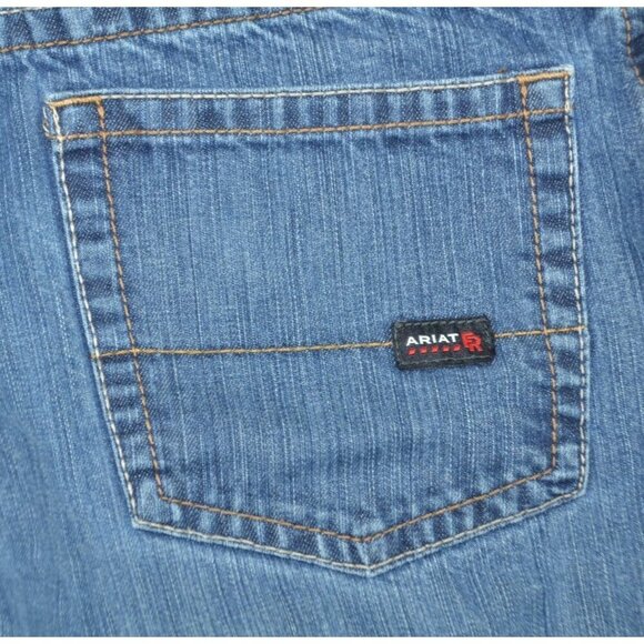 Ariat Work Men's 40x30 Flame Resistant Relaxed Bootcut Western Jeans Cat 2 Denim - Picture 7 of 10